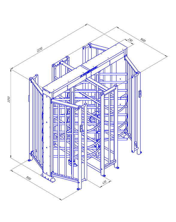 Ростов-Дон ПР2Ш/4М2 НЕРЖ Полноростовой роторный турникет
