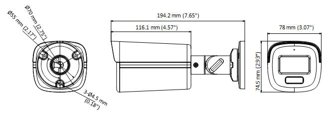 Hikvision DS-2CE12DF3T-FS (3.6 mm) мультиформатная MHD видеокамера