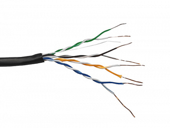 Netko Кабель UTP4 cat.5е, одножильный, 305м, Cu, наружный, Проходит Fluke тест, черный Gold