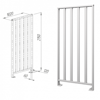 OXGARD ВЗР 2342.01-01 1020 мм Ограждение полноростовое  OXGARD ВЗР 2342.01-01 1020 мм Ограждение полноростовое