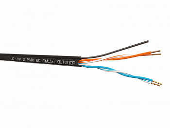 LC Кабель UTP2 cat.5е, одножильный, 305м, Cu, для наружных работ с проволочным тросом LC Кабель UTP2 cat.5е, одножильный, 305м, Cu, для наружных работ с проволочным тросом