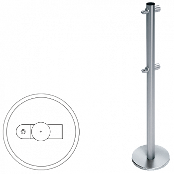 OXGARD ВЗР 2442.00-01 Стойка ограждения передвижная i-образная с 2-мя полупетлями  OXGARD ВЗР 2442.00-01 Стойка ограждения передвижная i-образная с 2-мя полупетлями