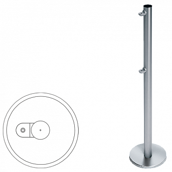 OXGARD ВЗР 2442.09.10 Стойка ограждения передвижная односторонняя с 2-мя полупетлями  OXGARD ВЗР 2442.09.10 Стойка ограждения передвижная односторонняя с 2-мя полупетлями