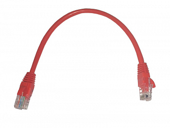 Netko Патч-корд UTP4 cat 5e, 0,25м, ВС, LSZH, красный, литой коннектор Optima