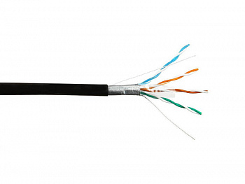 Skynet Кабель FTP4 cat.5е, одножильный, 305м, Cu, Проходит Fluke тест, для наружных работ, черный