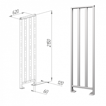 OXGARD ВЗР 2342.01-03 620 мм Ограждение полноростовое  OXGARD ВЗР 2342.01-03 620 мм Ограждение полноростовое