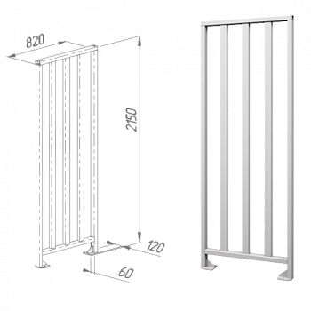 OXGARD ВЗР 2342.01 820 мм Ограждение полноростовое  OXGARD ВЗР 2342.01 820 мм Ограждение полноростовое