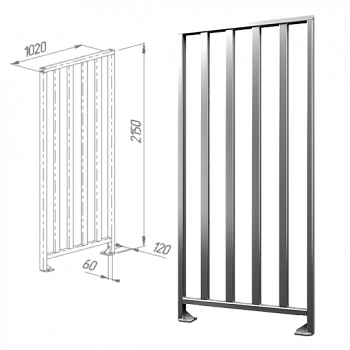 OXGARD ВЗР 2443.01-01 1020-Н Ограждение полноростовое  OXGARD ВЗР 2443.01-01 1020-Н Ограждение полноростовое