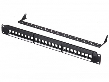 Netko Патч-панель пустая, 19", 24 порта, RJ45, 1U, с органайзером, "L" Netko Патч-панель пустая, 19", 24 порта, RJ45, 1U, с органайзером, "L"