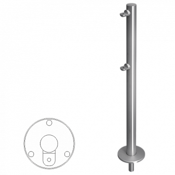 OXGARD ВЗР 1996Р.20 Стойка ограждения съемная односторонняя с 2-мя полупетлями  OXGARD ВЗР 1996Р.20 Стойка ограждения съемная односторонняя с 2-мя полупетлями