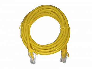 Netko Патч-корд UTP4 cat 5e, 3,0м, ВС, LSZH, желтый, литой коннектор Optima