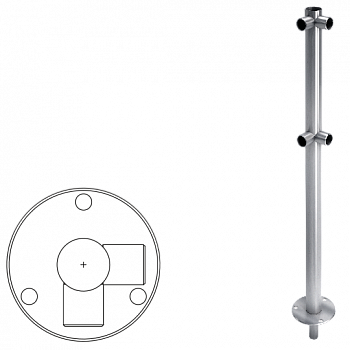 OXGARD ВЗР 1996Р03 Стойка ограждения съемная L-образная  OXGARD ВЗР 1996Р03 Стойка ограждения съемная L-образная