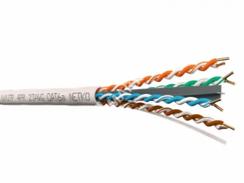 Netko Кабель U/UTP4 cat.6a, 4 пары 23 AWG BC, 305м, одножильный, неэкранированный, с крестовиной
