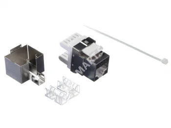 Netko Модуль Keystone экранированный, RJ45, cat.6, 180°, под инструмент, металлик "SB"